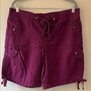 Faded Glory Purple Cargo Shorts Relaxed Fit size 14